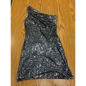 ABS by Allen Schwartz women’s sequin one shoulder dress